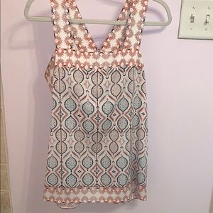 Blue and Gray Geometric Tank Top